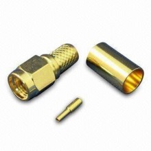 Brass SMA RF Plug crimp connector for rg58
