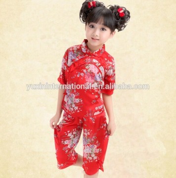 children beautiful silk short sleeves suit,short-sleeves suit,gilrs short-sleeves suit CK042