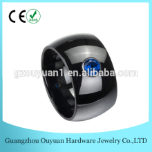 Comfort Fit Black Ceramic Ring Wedding Band/Noble Blue Ceramic And Abalon Ring/Engagement Ring Diamond