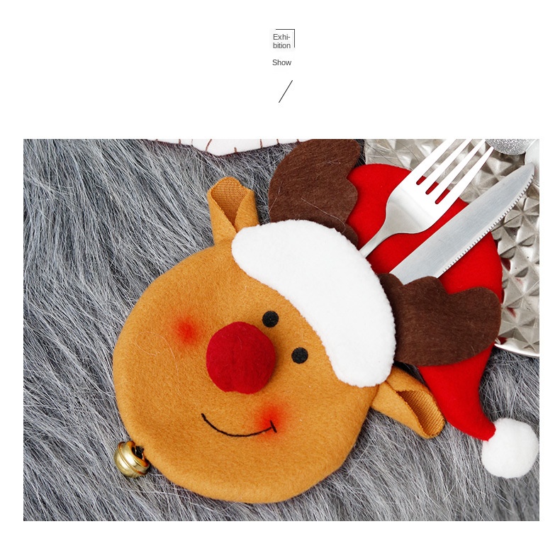 Christmas Decoration Supplies Creative Cartoon Knife And Fork Set Restaurant Holiday Party Arrangement Tableware Set