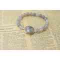 Grey Agate Bracelet with Agate Pendant Gemstone jewelry