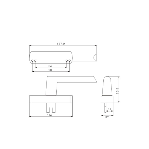 Multi-point lockable handle series strallght shank