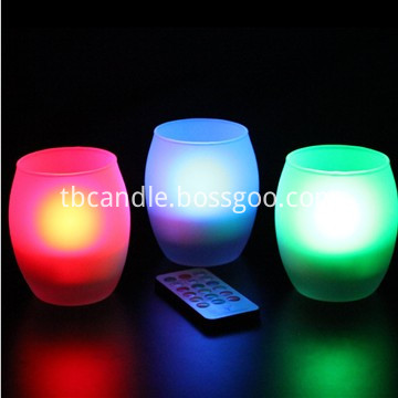 Radiant LED candle in glass
