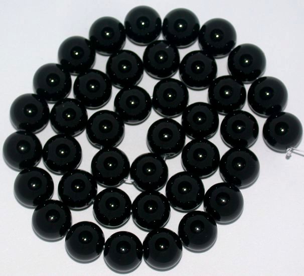 Perles rondes en onyx noir 10MM 16 &quot;