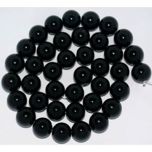 Bolas redondas de ónix negro de 10 mm, 16 &quot;