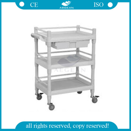 AG-UTB09 CE ISO approved ABS material hospital plastic utility cart