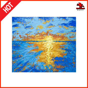 knife oil paintings of abstract sunset seaside landscape