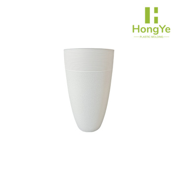 Small sized threaded matte flower pot