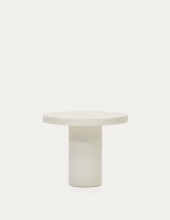 Round table in white cement