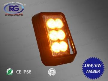 18W Amber Flash LED Emergency Lights, 12V LED Warning Lamp (RG-WR-006)
