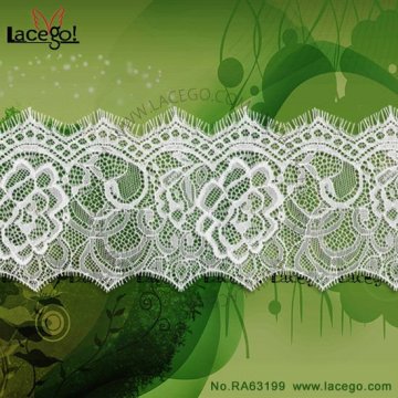 eyelash lace dress of white nylon eyelash lace