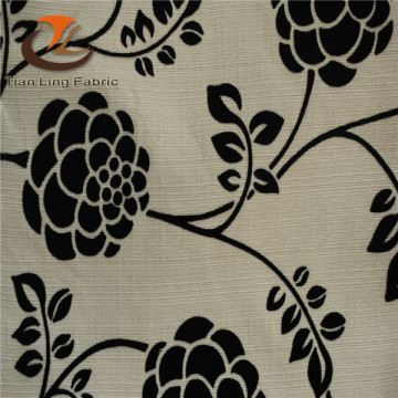black and white flocked fabric