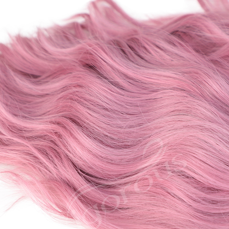 Best Hair Short Vendors High Quality Temperature With Bang Loose Wave Deep Pink Wholesale Wigs Synthetic