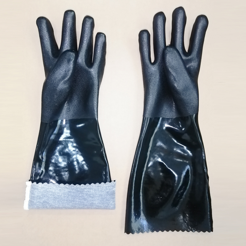 Black PVC eingetaucht Handschuhe Sandy Finish 18 &#39;&#39;