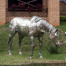 Stainless steel golden animal statue modern art sculpture