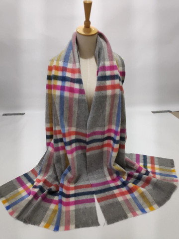 High Quality Woven Wool Check Shawl