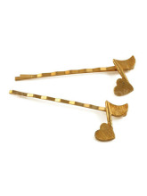 Hair Accessory Gold Hairgrip Heart Accessory