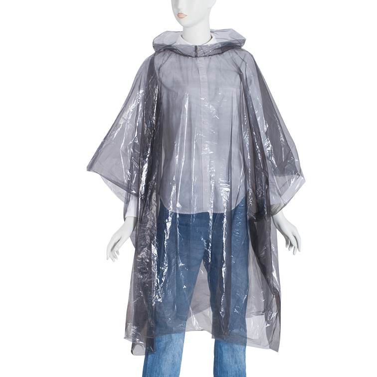 شعار العملاء القابل للتصرف مطبوع PE Rain Poncho