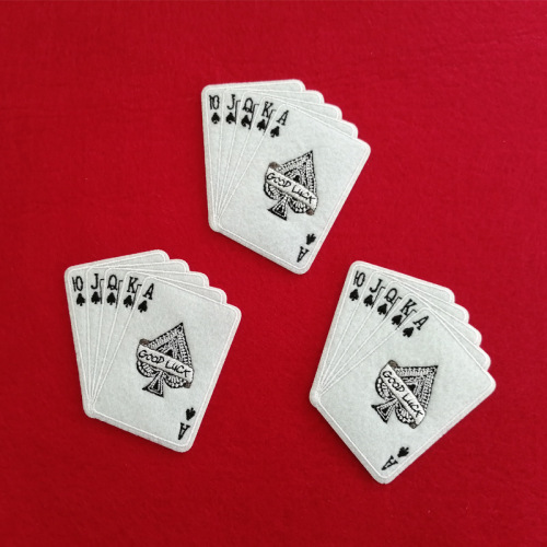 Playing Card Iron on Embroidery Patch Rose
