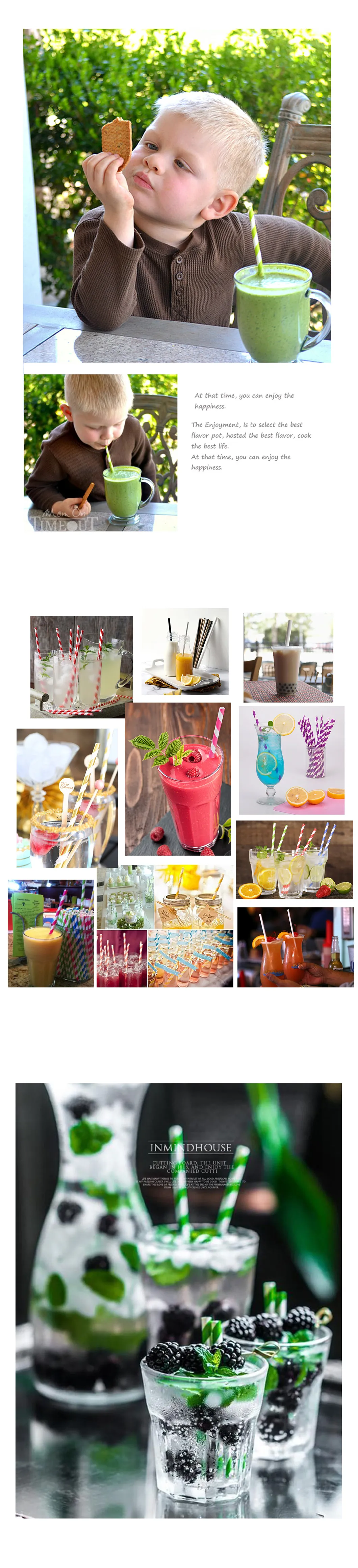 Wholesale Biodegradable Disposable Colorful Party Paper Straw
