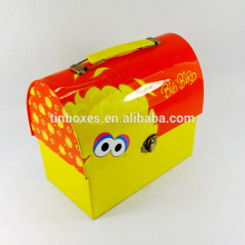 rectangular metal tin box with handle