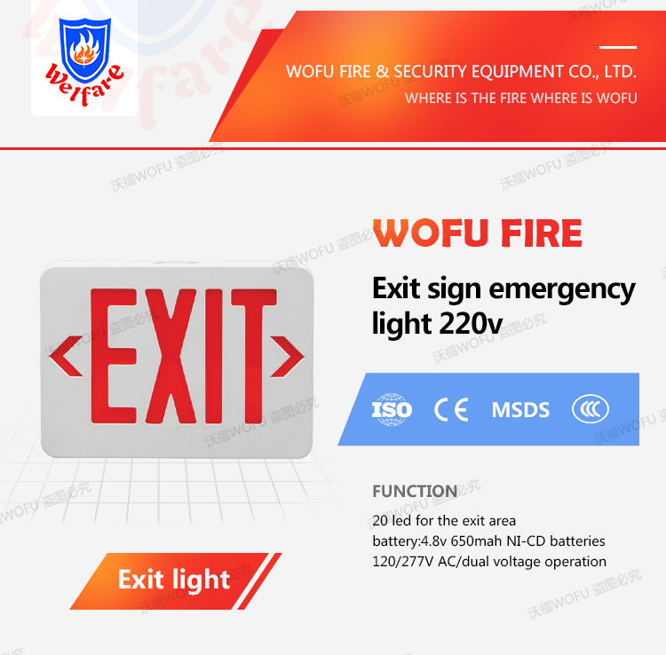 Emergency LED Exit Sign Red