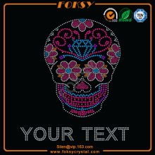 Suger Skull Your Text rhinestone transfers iron on