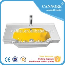 Colored ceramic cabinet basin