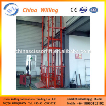 Factory production hydraulic guide rail chain lifter platform