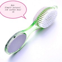 J467 Best design small plastic soft bath pumice stone foot cleaning brush with foot down
