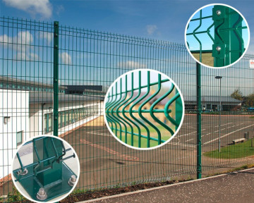 3d wire mesh curved fence with triangle bends