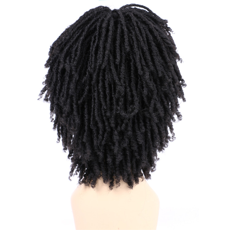 Short Dreadlock Wig 6inch Twisted Wigs for Black Women Faux Locs Afro Braids Crochet Hair Wig Synthetic Hair