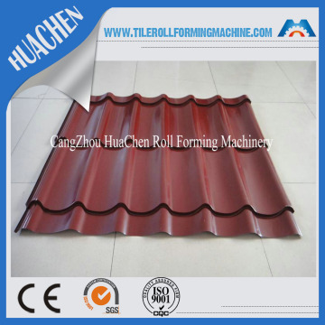 Color steel glazed roofing step tile machine