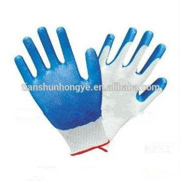 White 13G polyester gloves with nitrile coated/oil resistant gloves