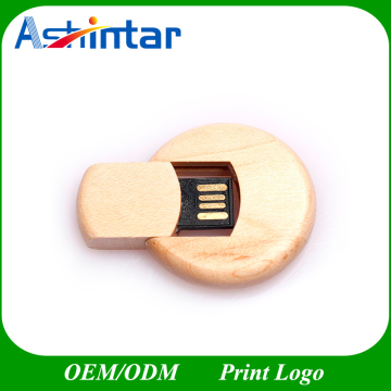 Cross Round Wooden USB Flash Drive Swivel USB Stick Mini USB Flash Disk