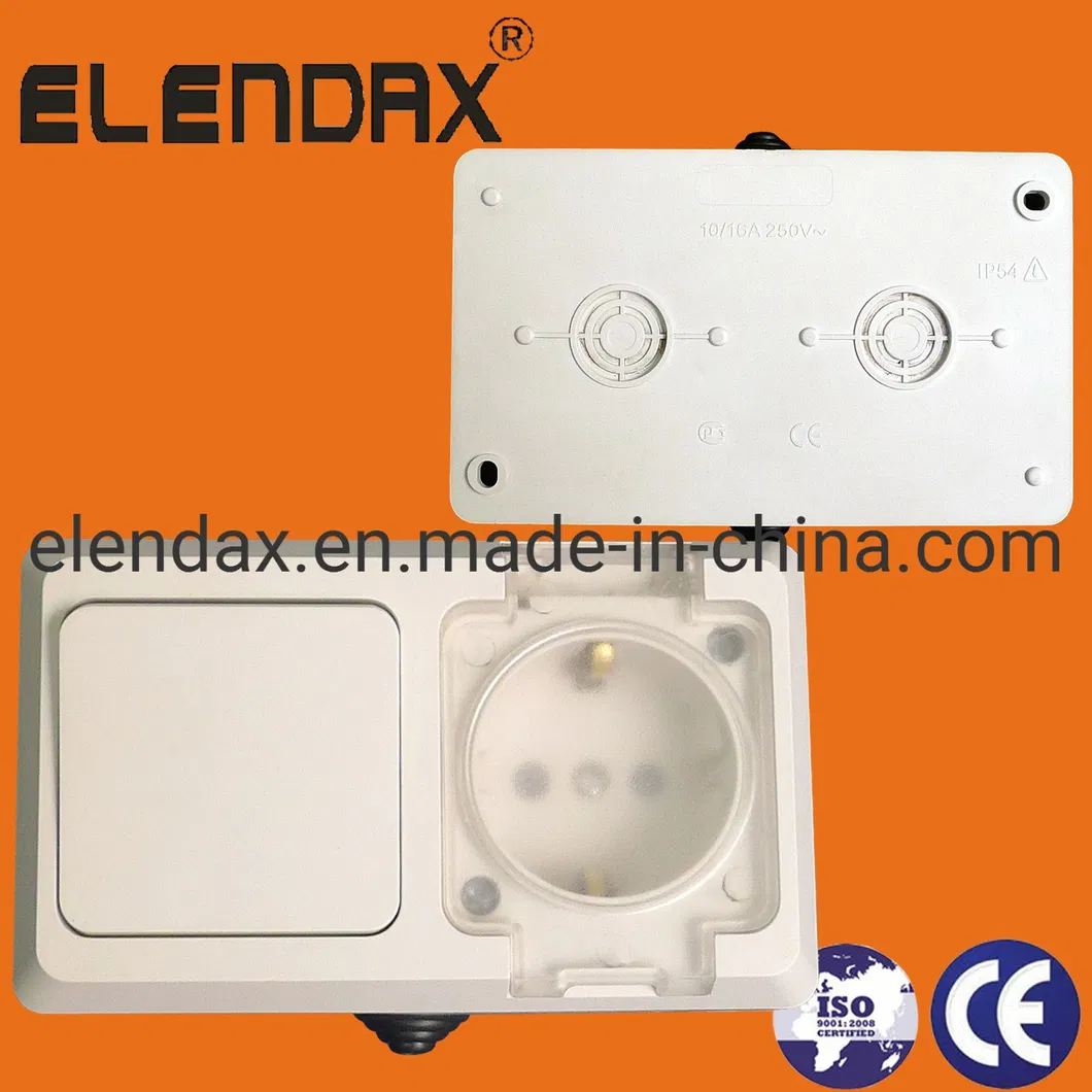 Настенные розетки европейского стандарта IP44