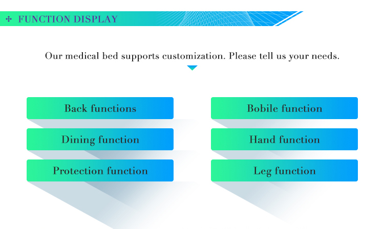 China 2 3 5 three five function remote control hospital room used equipment electric lift icu medical care beds prices for sale