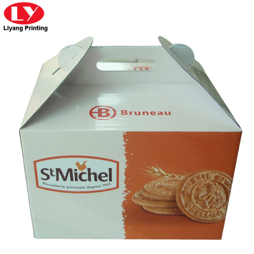 Corrugated Paper Cookie Packaging Box With Handle