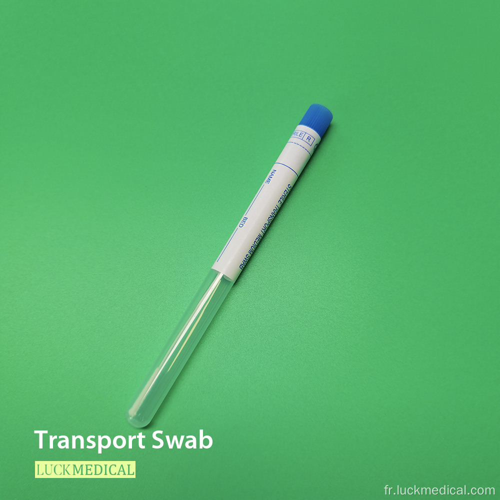 Transporter l&#39;écouvillon nasal dans le tube avec un bâton en plastique