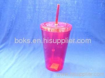 Double Wall Plastic Straw Cups 