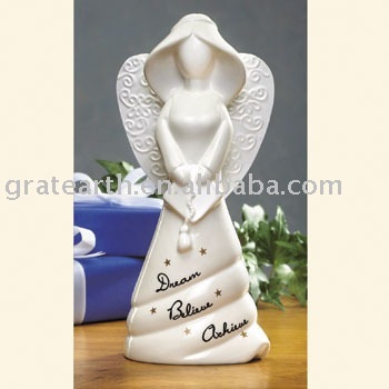 Graduation ceramic angel figure / angel ornament