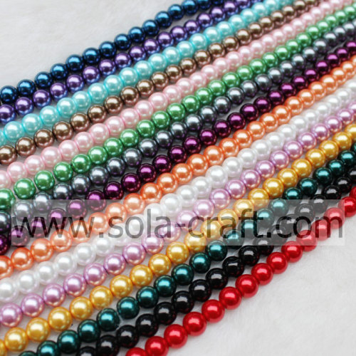 Venta al por mayor de perlas redondas de perlas artificiales de vidrio más vendidas en línea 
