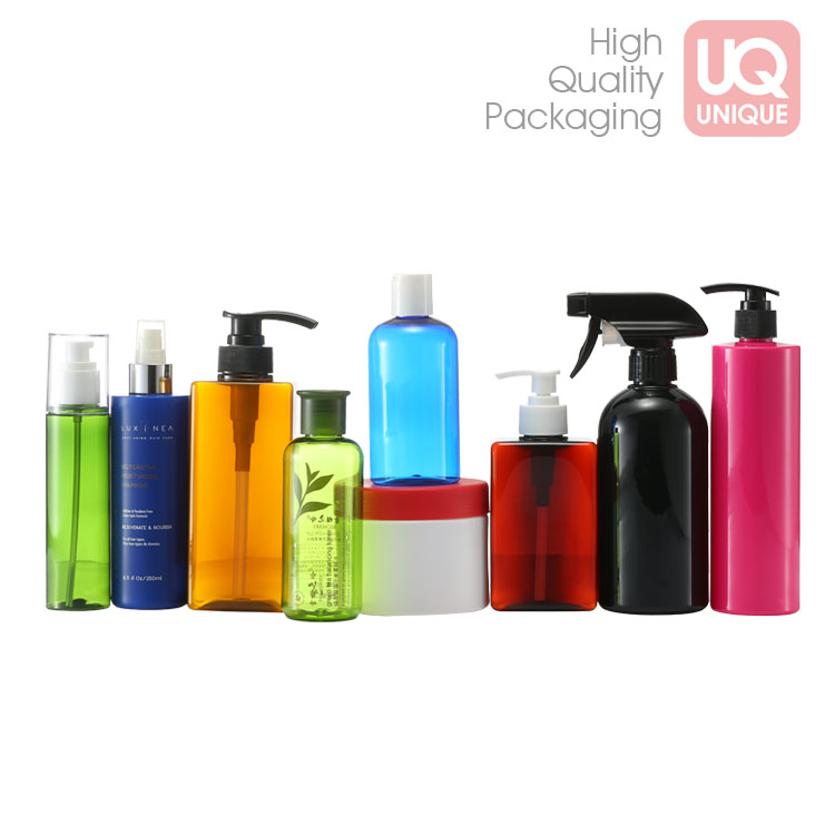 Special shape square HDPE bottle packaging for hair care with lotion pump 100ml 125ml 250ml 400ml