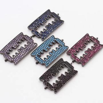 Wholesale  Razor Blade bracelet charm necklace charms Micro pave