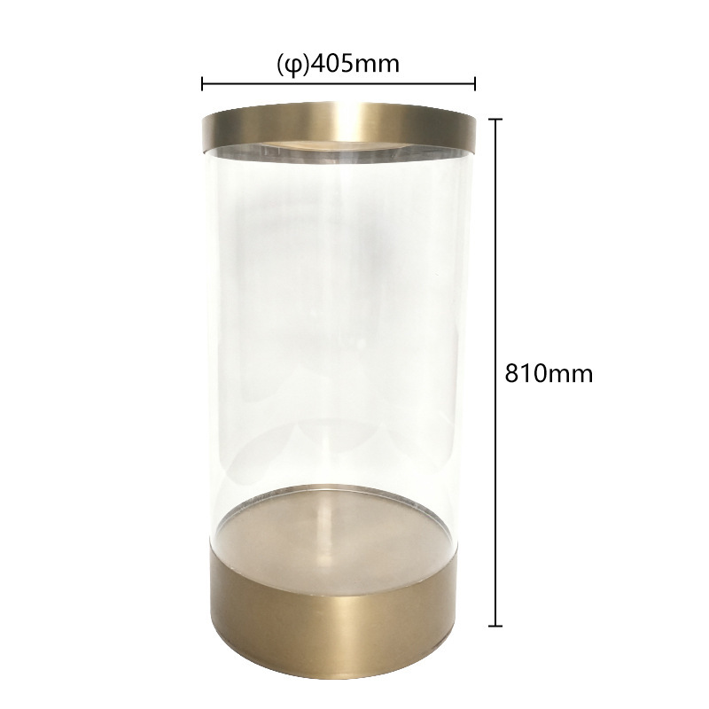 Bespoke Round Metal Waste Receptacle Featuring Clear Acrylic Liner