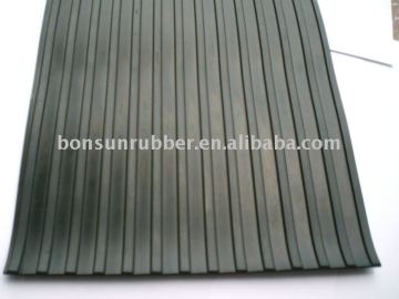 Wide ribbed rubber flooring