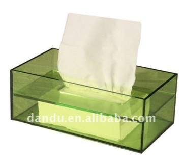 Green Acrylic rectangle tissue box