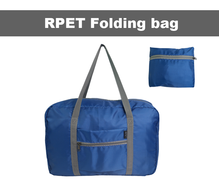 RPET lightweight large capacity Foldable Duffle Bag travel luggage storage folding bag For Men Women