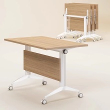 Melamine Laminated Veneer Wooden Board Knock Down Office Furniture Folding Training Table Desk