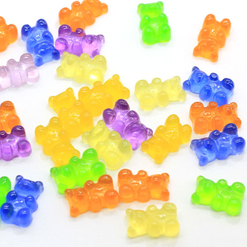 Vendita calda Orsetti gommosi in miniatura Candy Resin Flatback Cabochons 11 * 17MM GUmmy Bear Candy Abbellimento Capelli Bow Centers Crafts